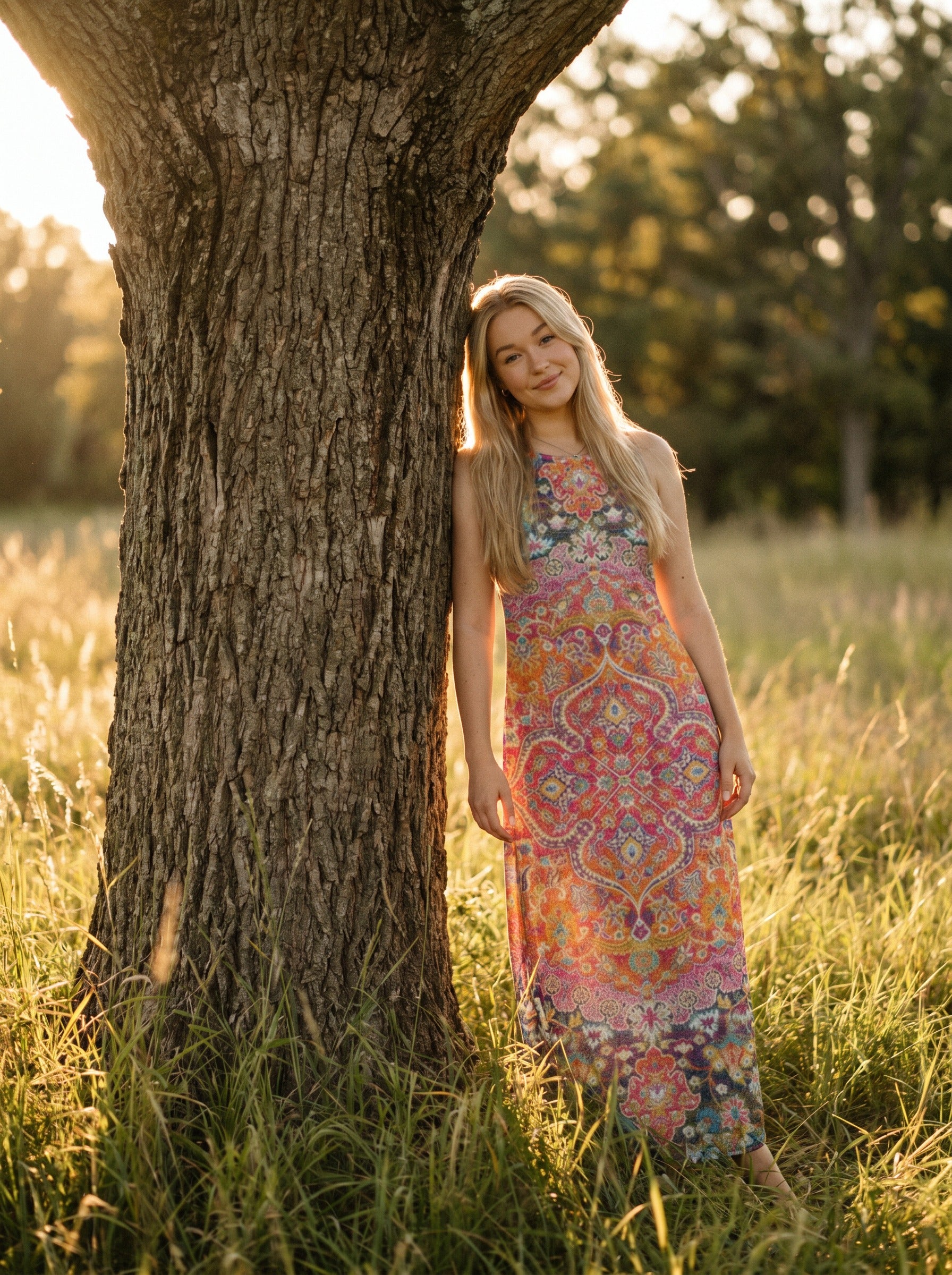 Maren Sleeveless Maxi Dress in Desert Rose Tapestry