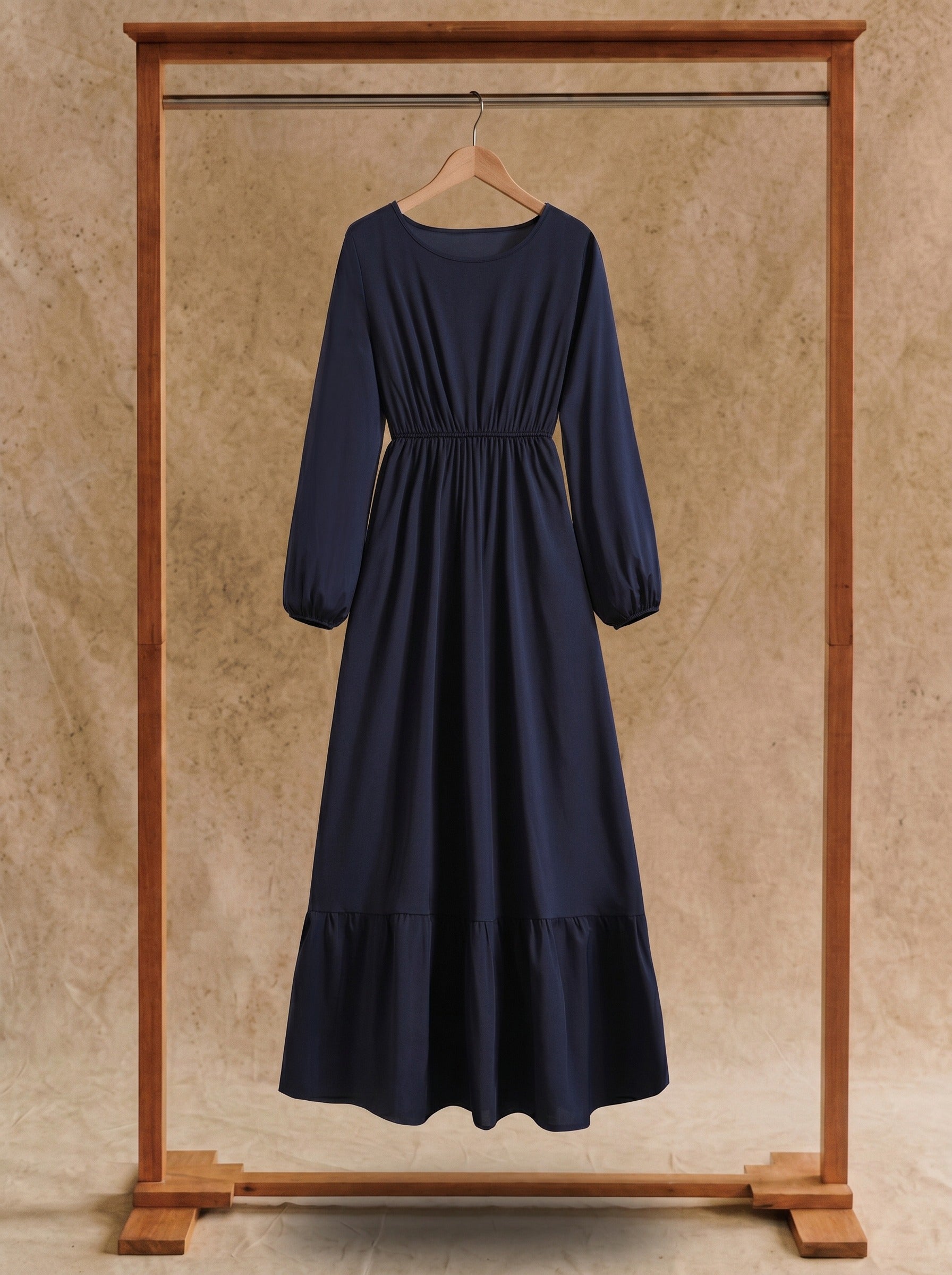 Clara Flounce Hem Maxi Dress in Heritage Solids