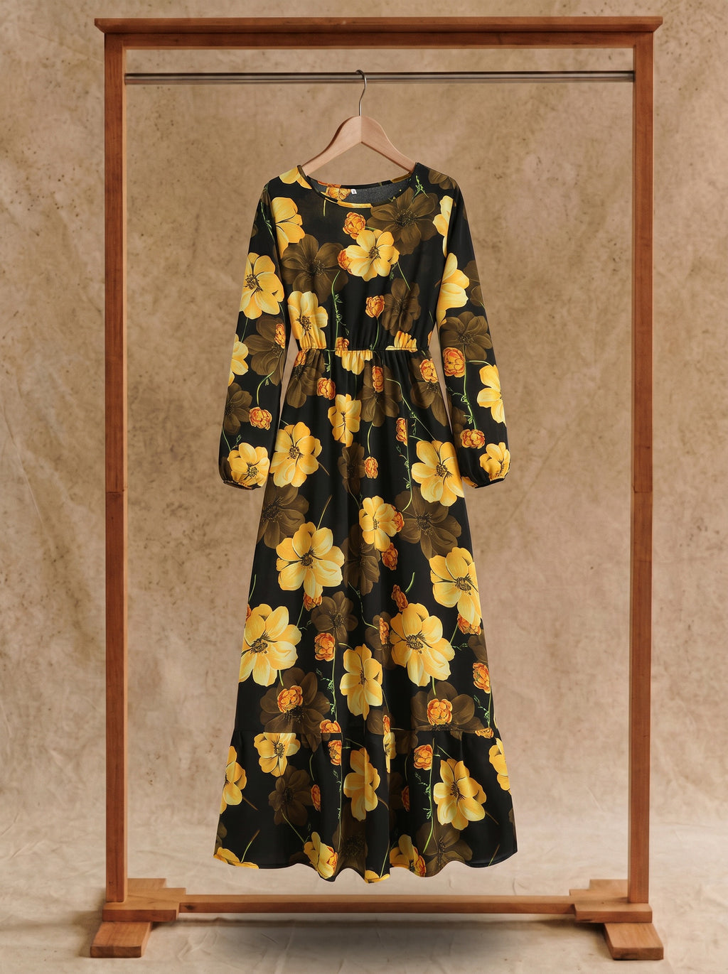 Clara Flounce Hem Maxi Dress in Harvest Bloom