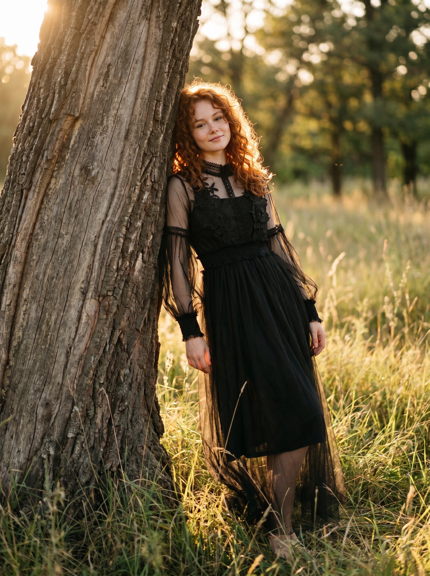 Camille Lantern Sleeve Midi Dress in Heirloom Lace