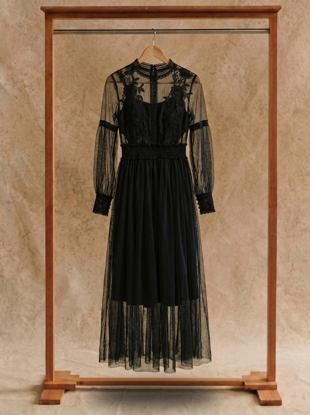 Camille Lantern Sleeve Midi Dress in Heirloom Lace