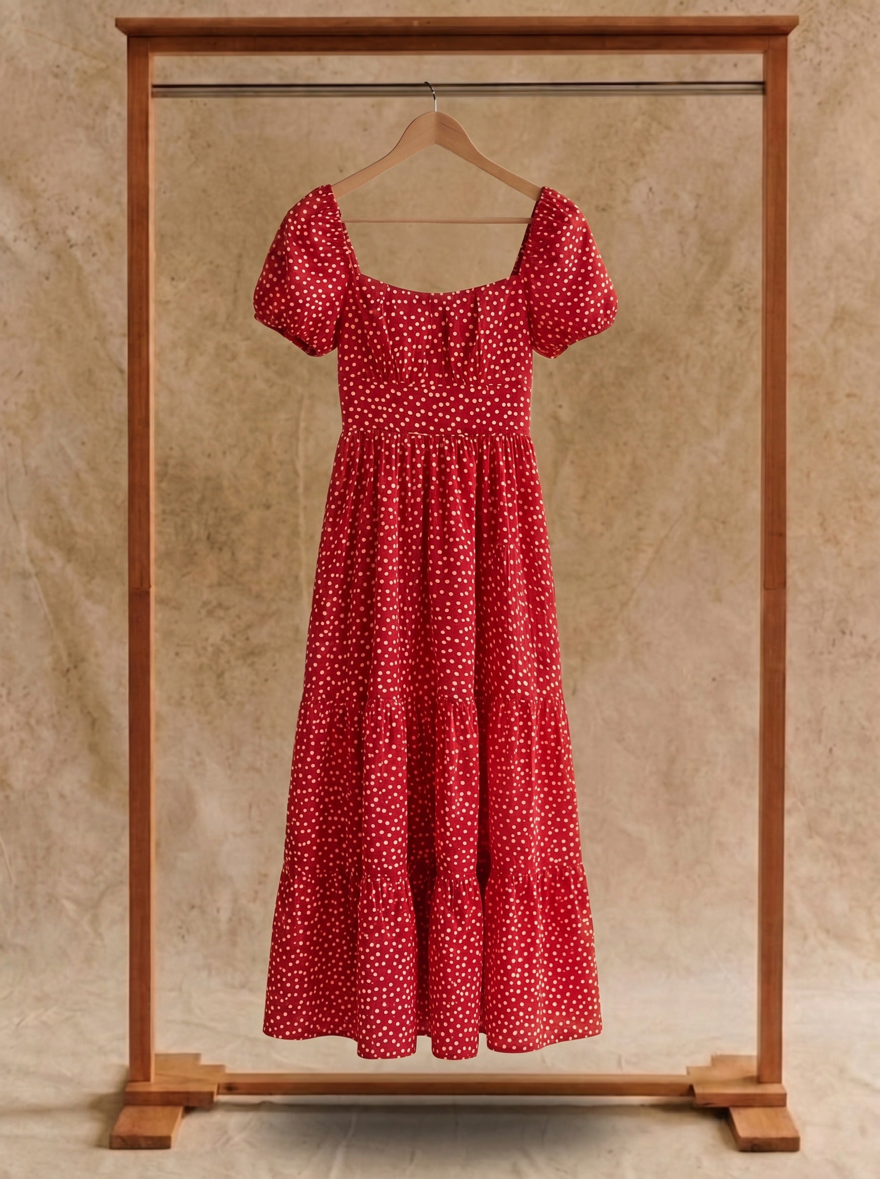 Florence Puff Sleeve Midi Dress in Ditsy Meadow Florals