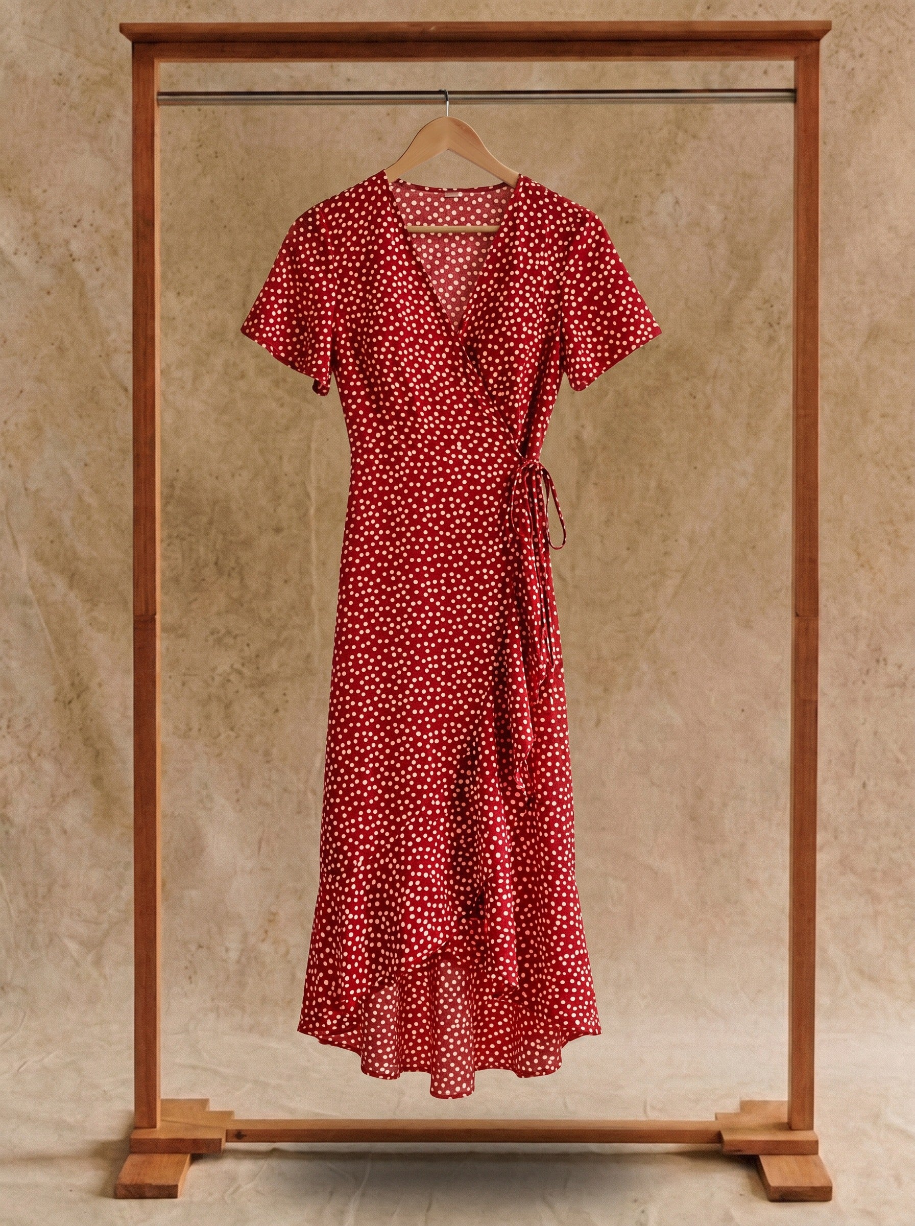 Isadora Wrap Maxi Dress in Strawberry Fields