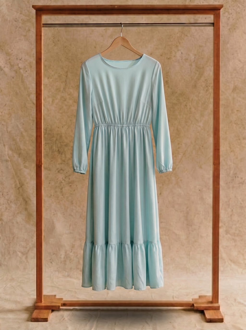 Clara Flounce Hem Maxi Dress in Heritage Solids