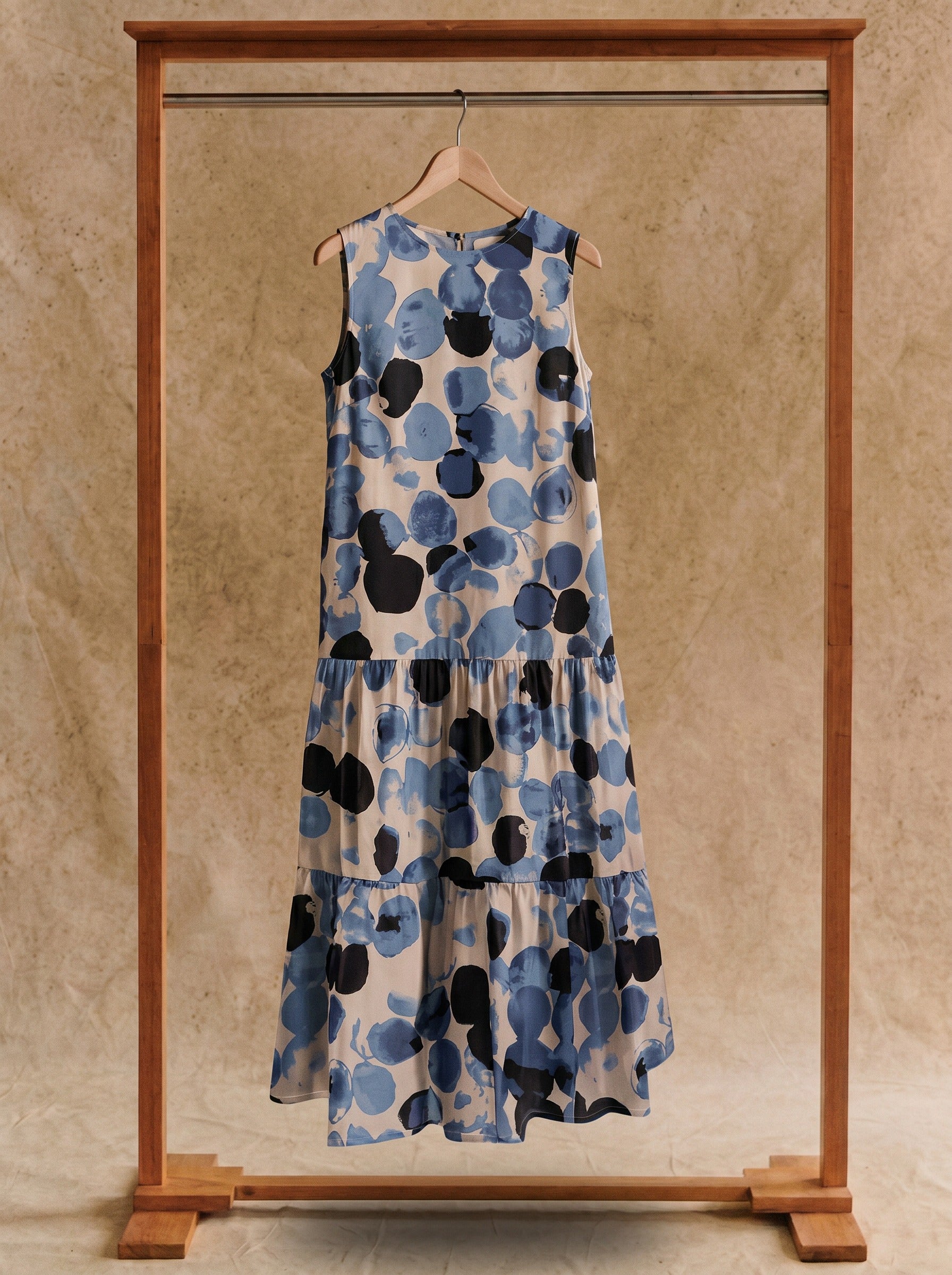 Magnolia Tiered Midi Dress in Painted Petals