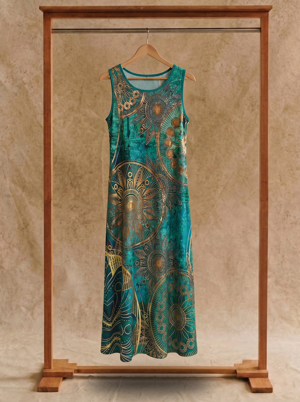 Maren Sleeveless Maxi Dress in Gilded Mandala