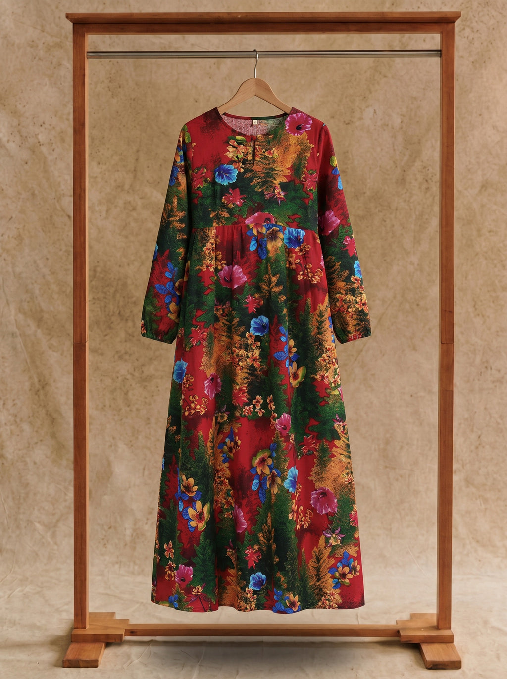 Sylvie Gathered Maxi Dress in Autumn Bouquet