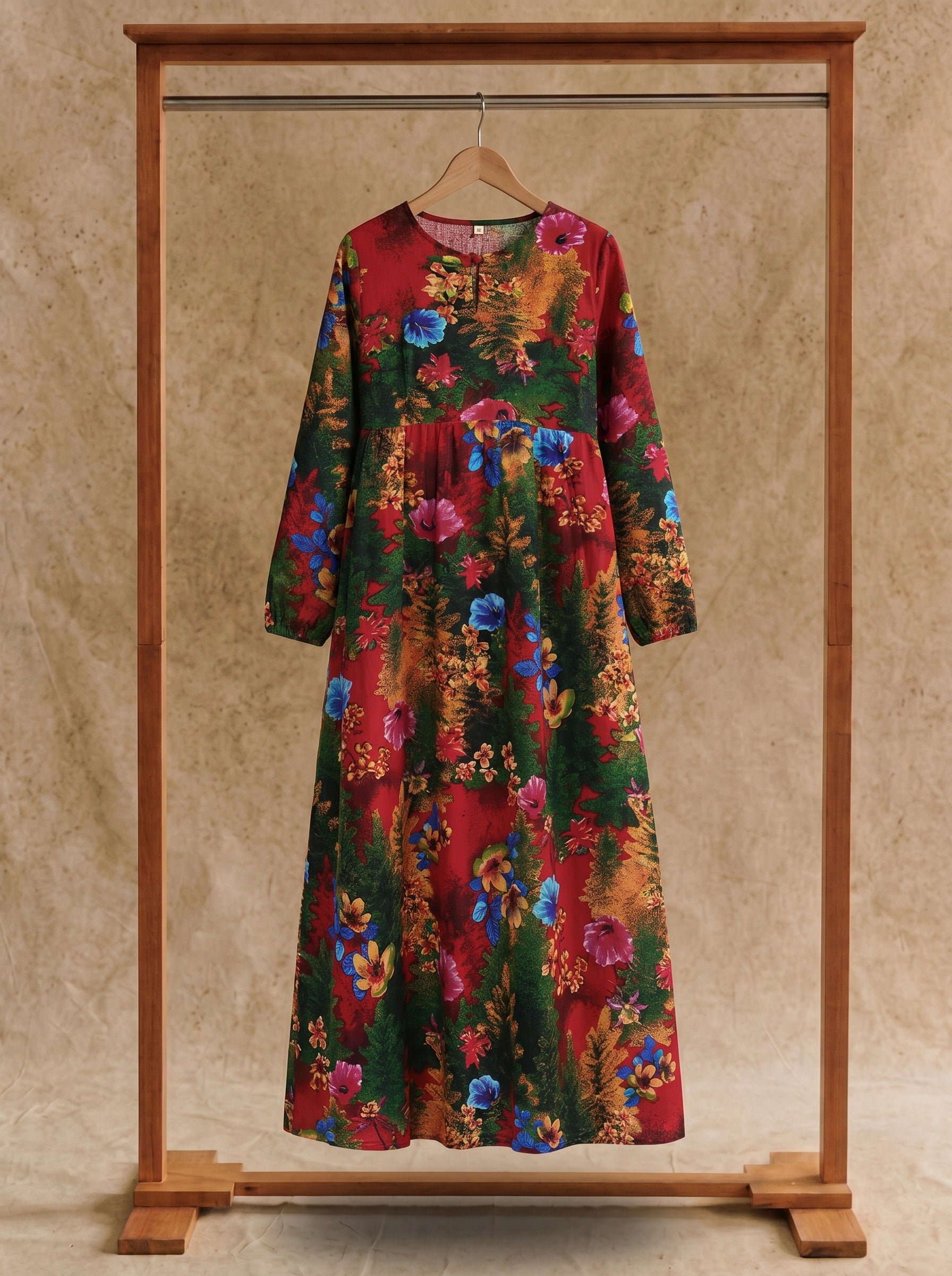 Sylvie Gathered Maxi Dress in Autumn Bouquet