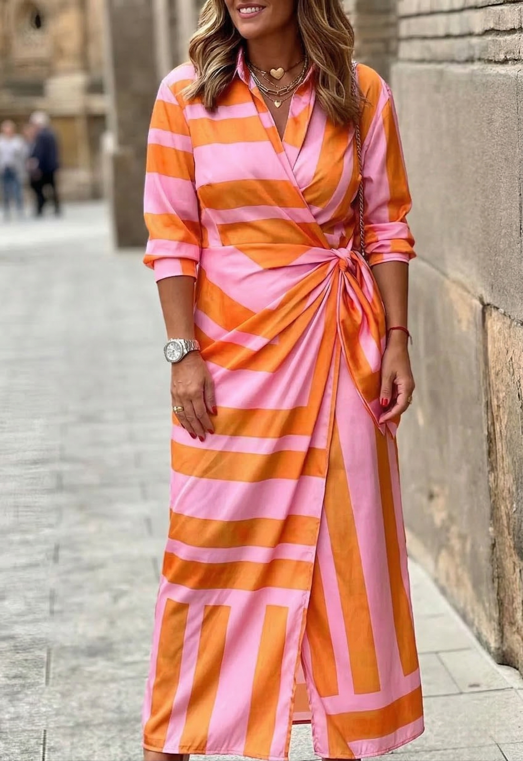 Elvina Printed Wrap Dress