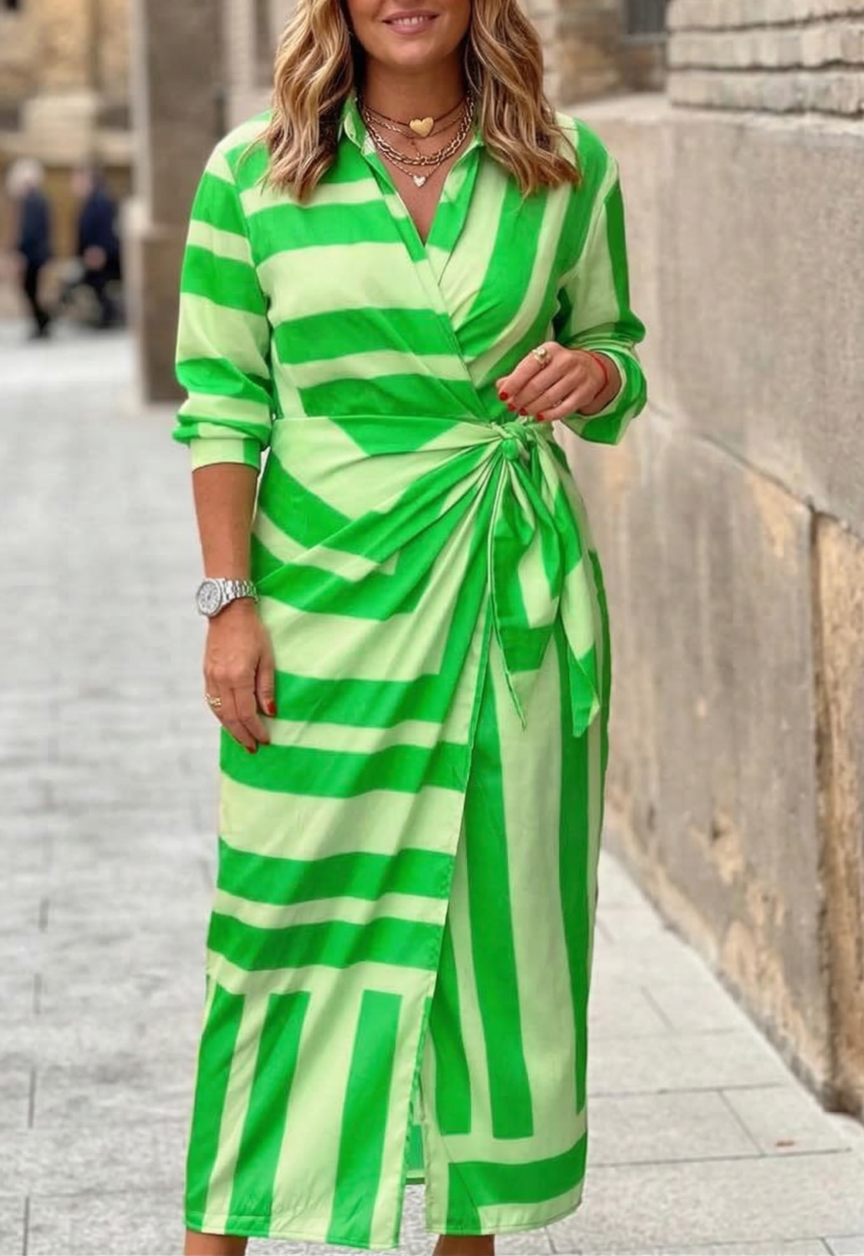 Elvina Printed Wrap Dress