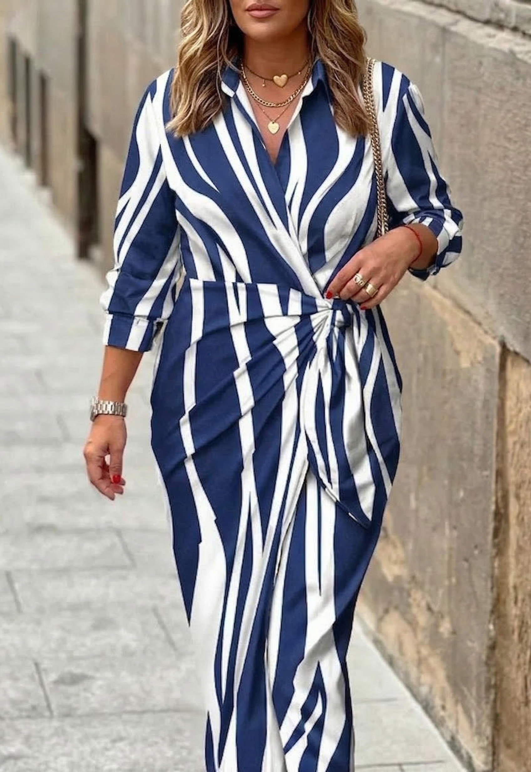 Elvina Printed Wrap Dress