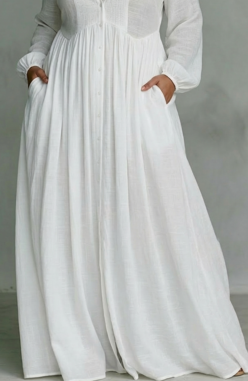 Serena Button-Front Maxi Dress