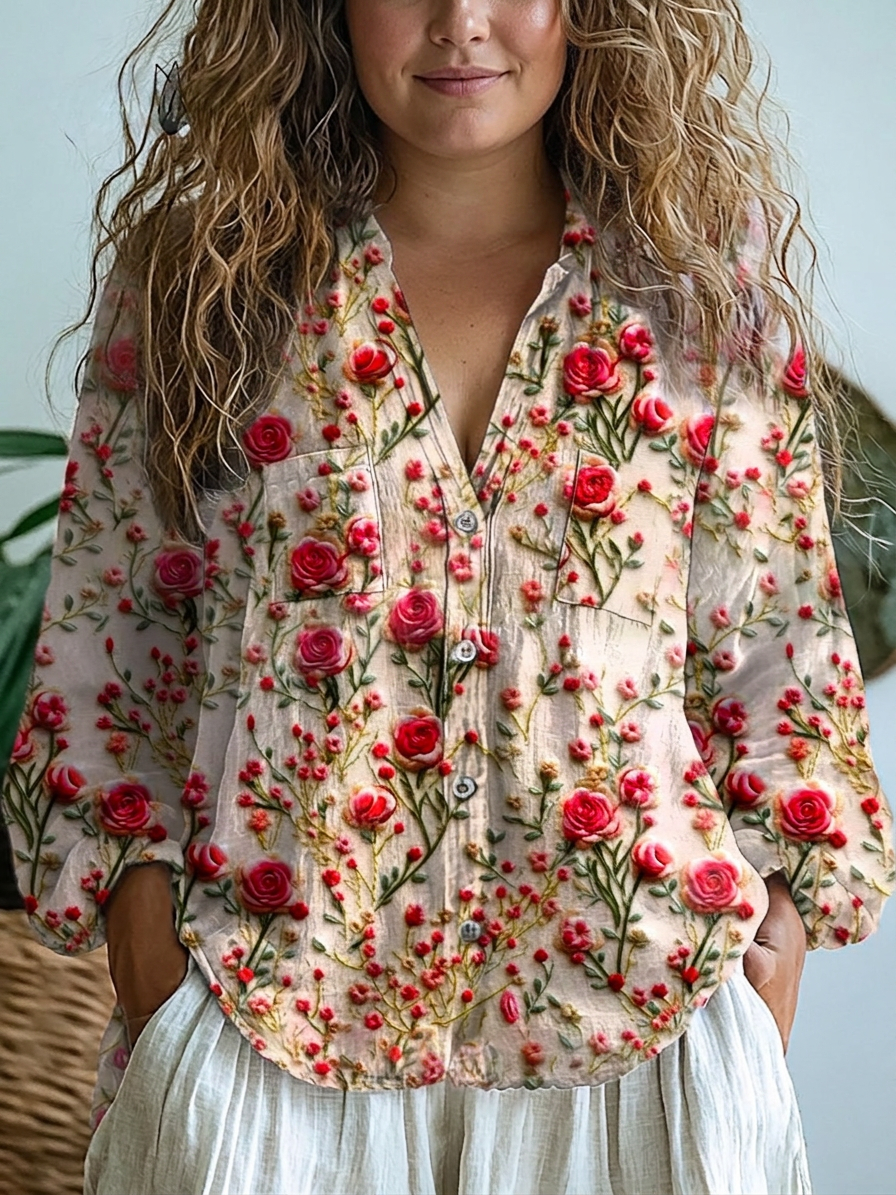 Shirley Retro Floral Blouse