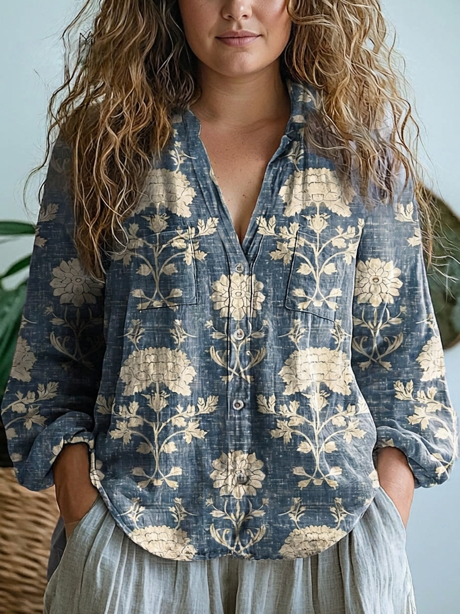 Brenda Floral Cotton Blouse