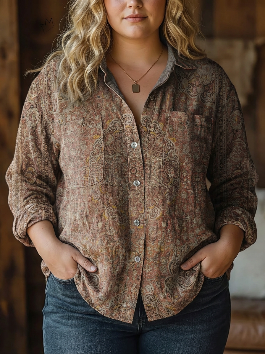Rachel Earthy Art Print Blouse