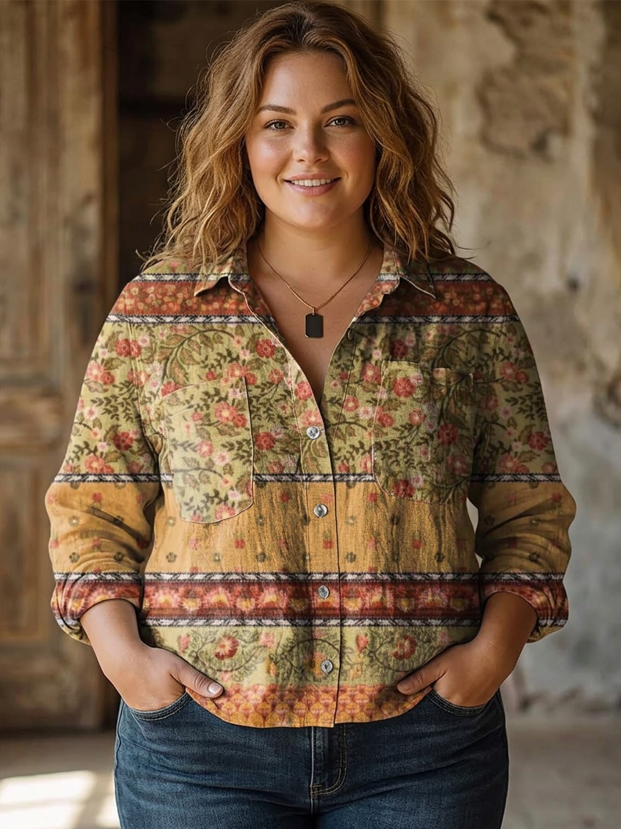 Andrea Patchwork Floral Blouse