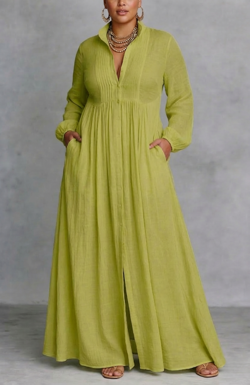 Serena Button-Front Maxi Dress