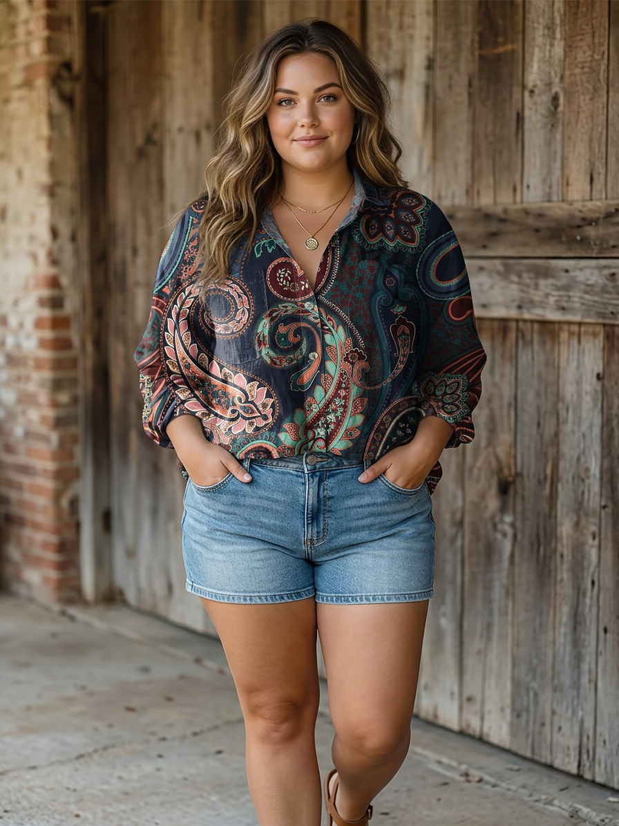 Janice Colorful Paisley Blouse