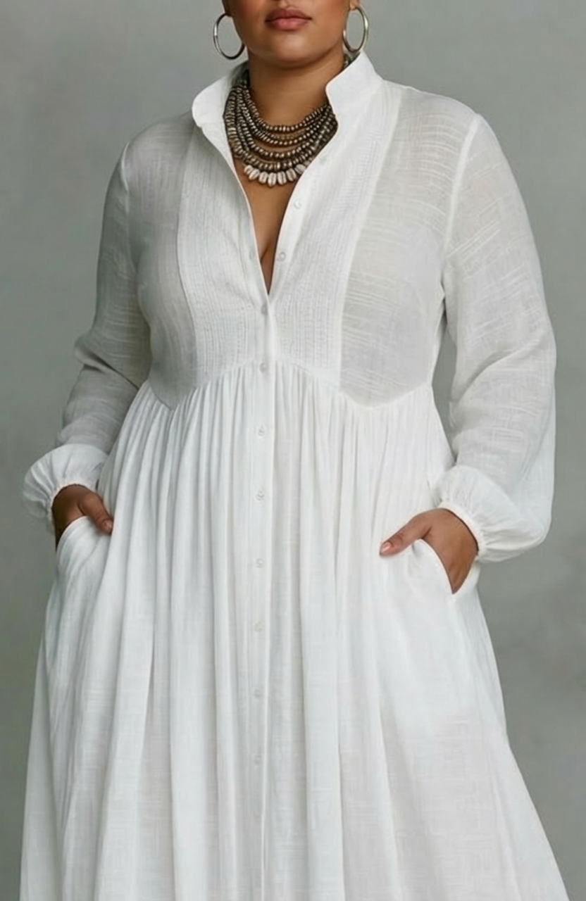 Serena Button-Front Maxi Dress