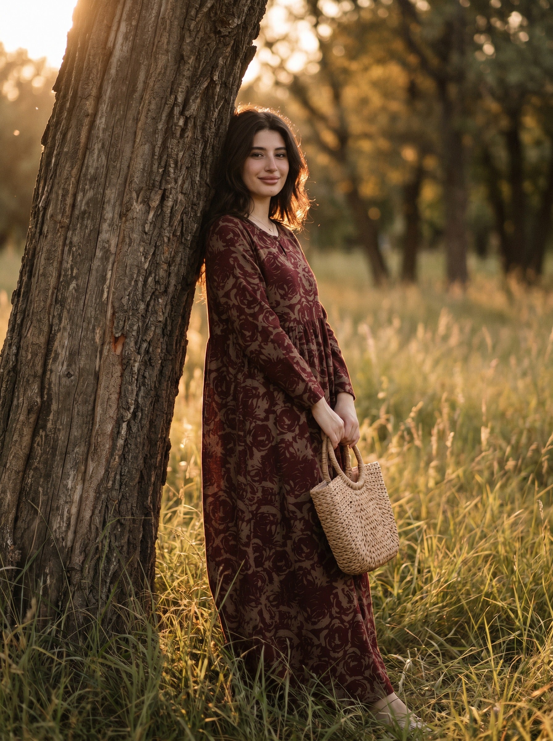 Sylvie Gathered Maxi Dress in Tapestry Roses