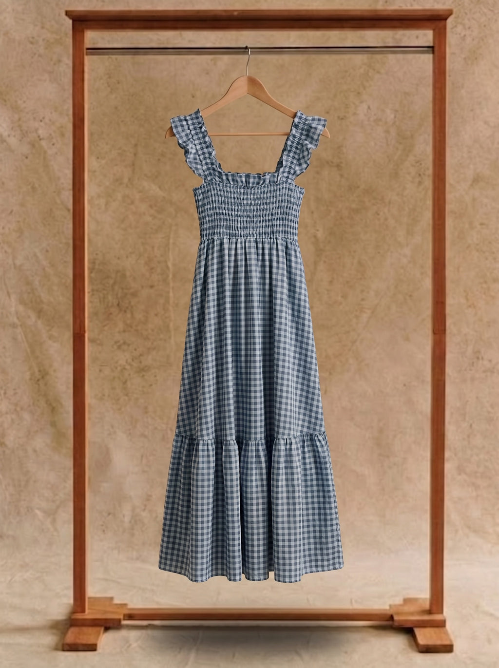 Elodie Smocked Tiered Maxi Dress in Picnic Gingham