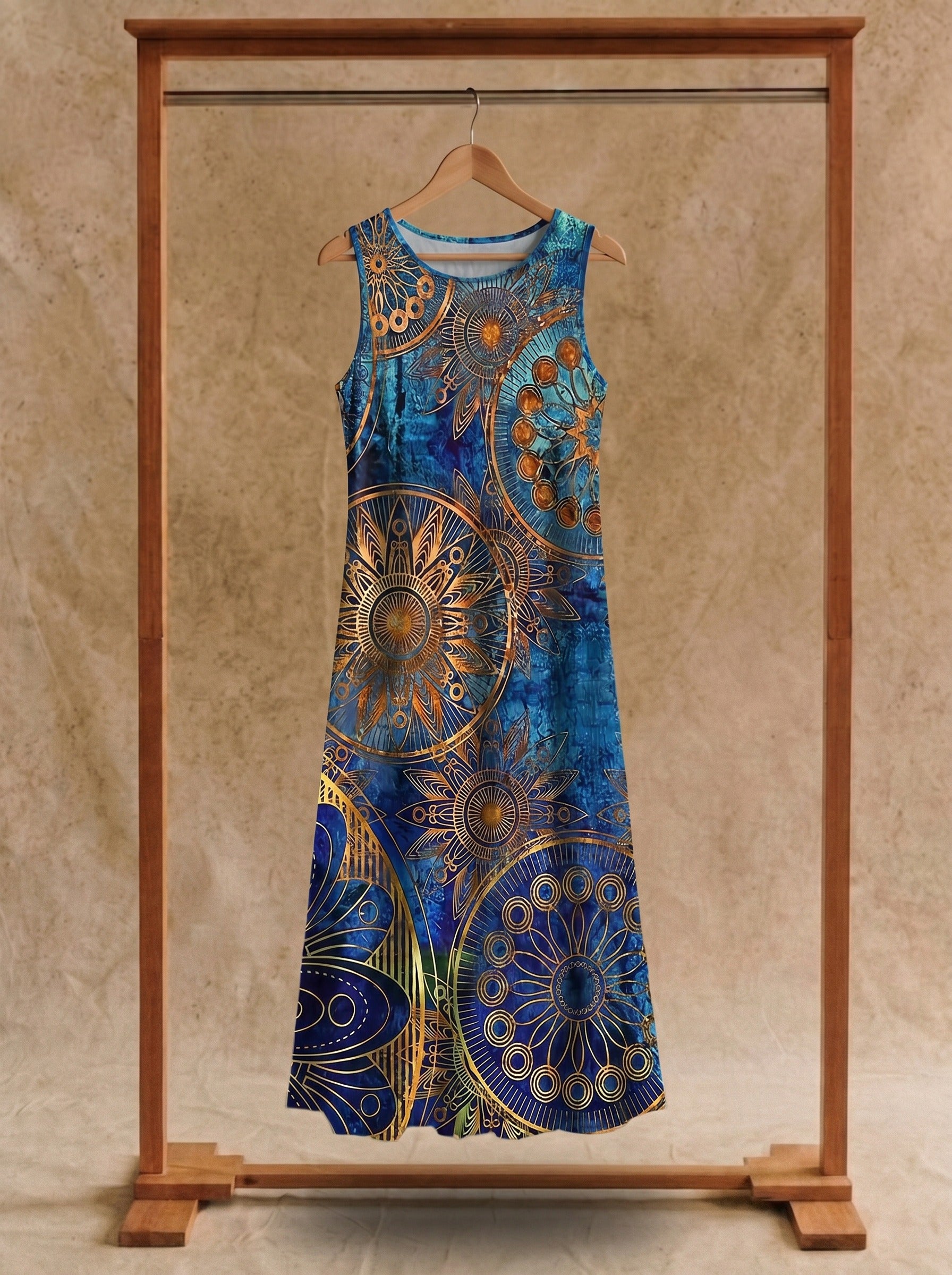 Maren Sleeveless Maxi Dress in Gilded Mandala