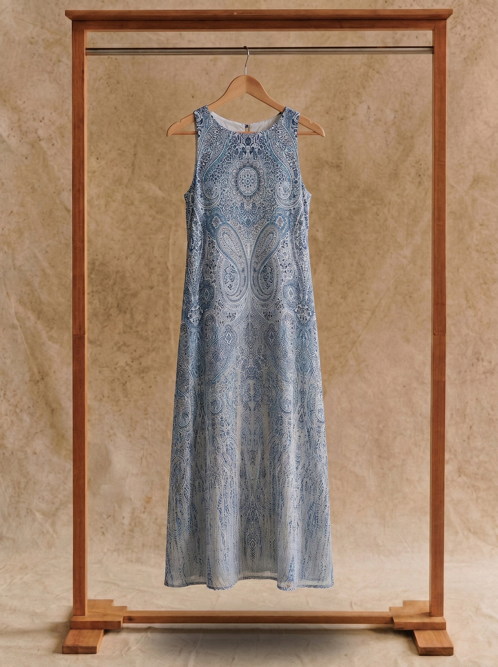 Maren Sleeveless Maxi Dress in Misty Indigo Paisley