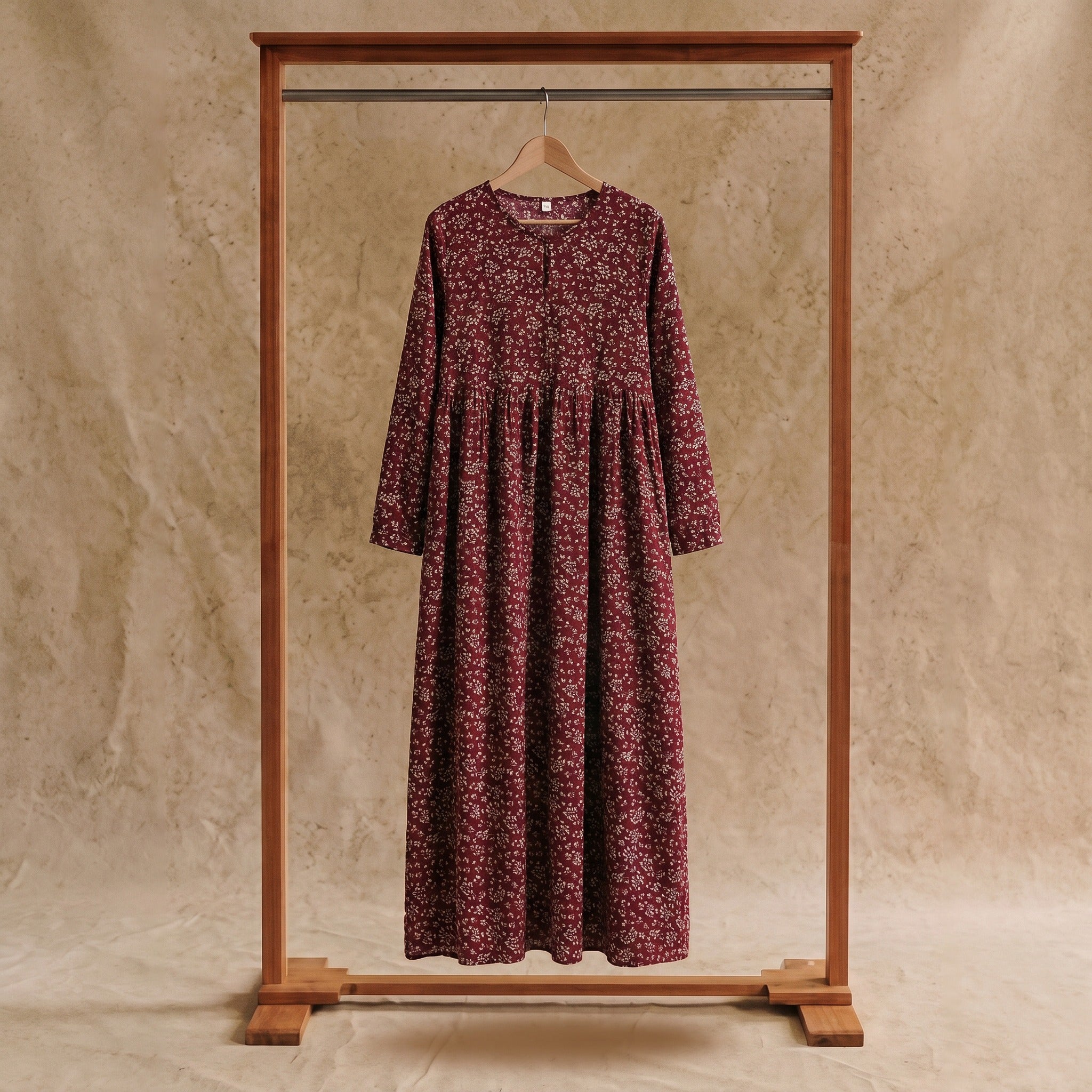 Sylvie Gathered Maxi Dress in Vintage Calico Blooms