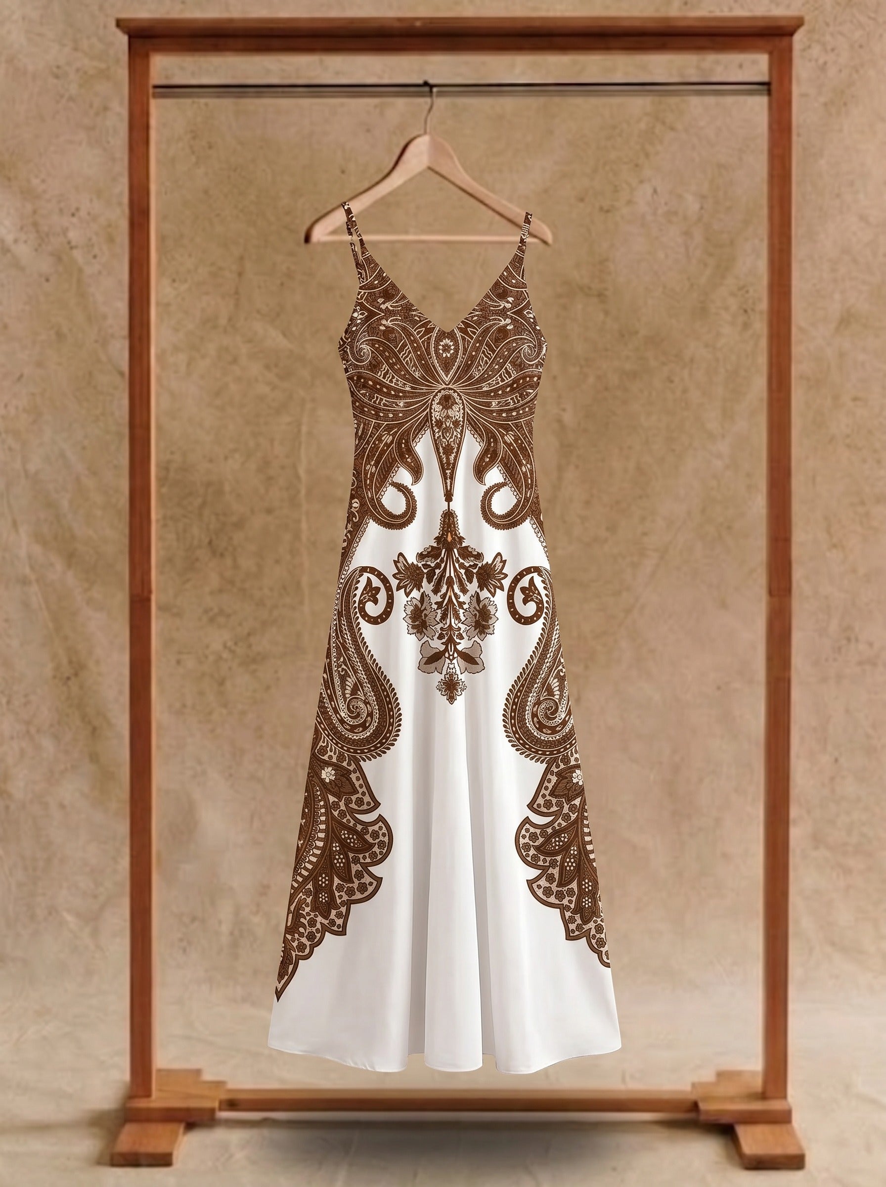 Vivienne Slip Maxi Dress in Folk Paisley