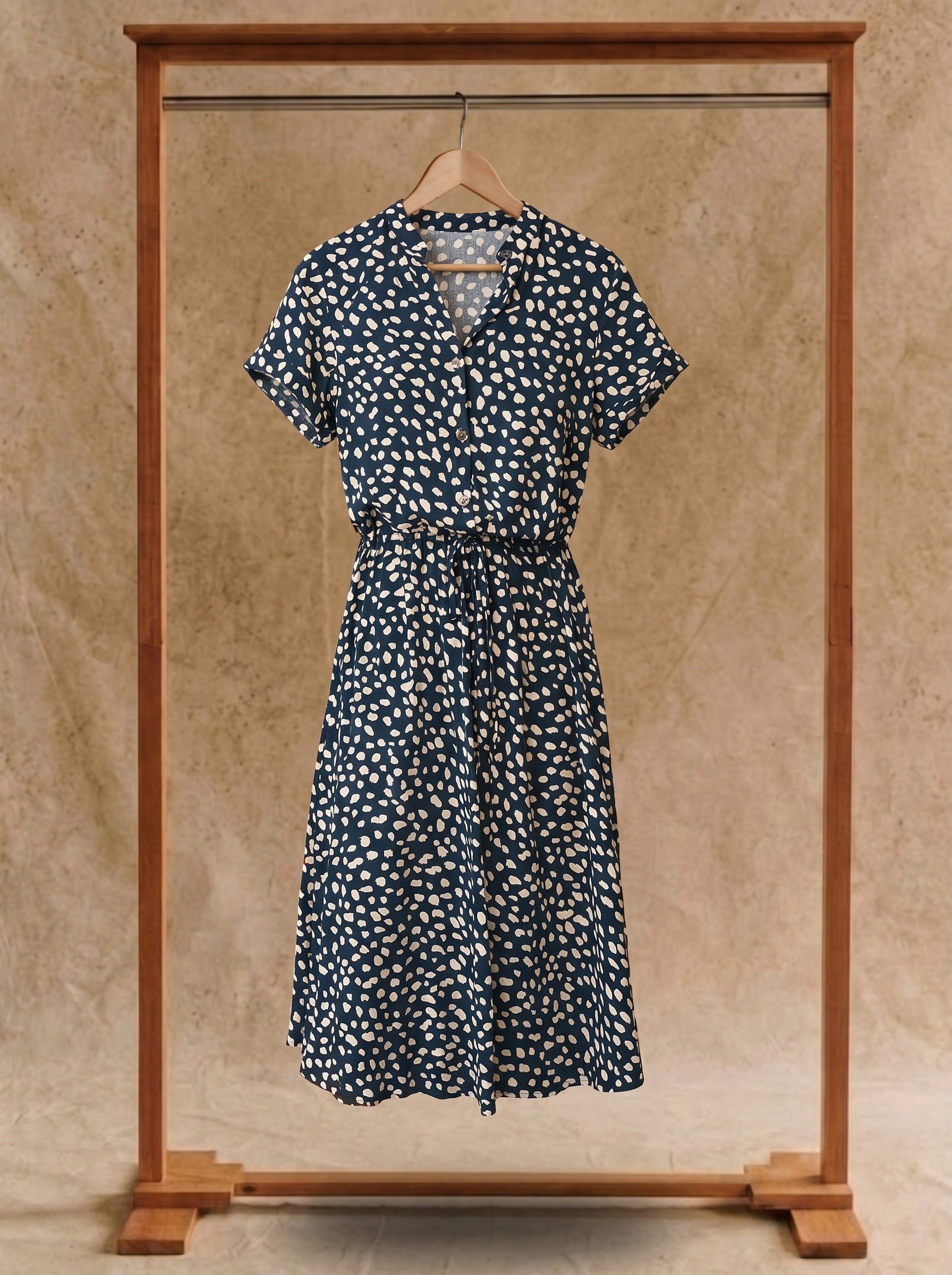 Rosalie Collared Midi Dress in Dappled Meadow