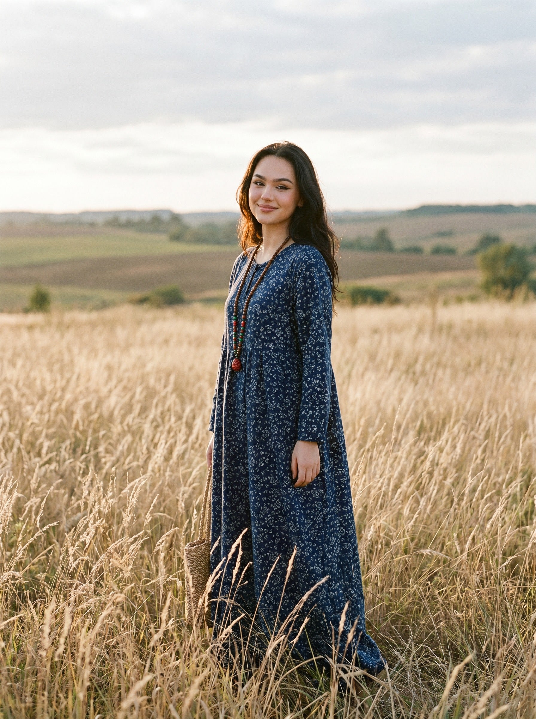 Sylvie Gathered Maxi Dress in Vintage Calico Blooms