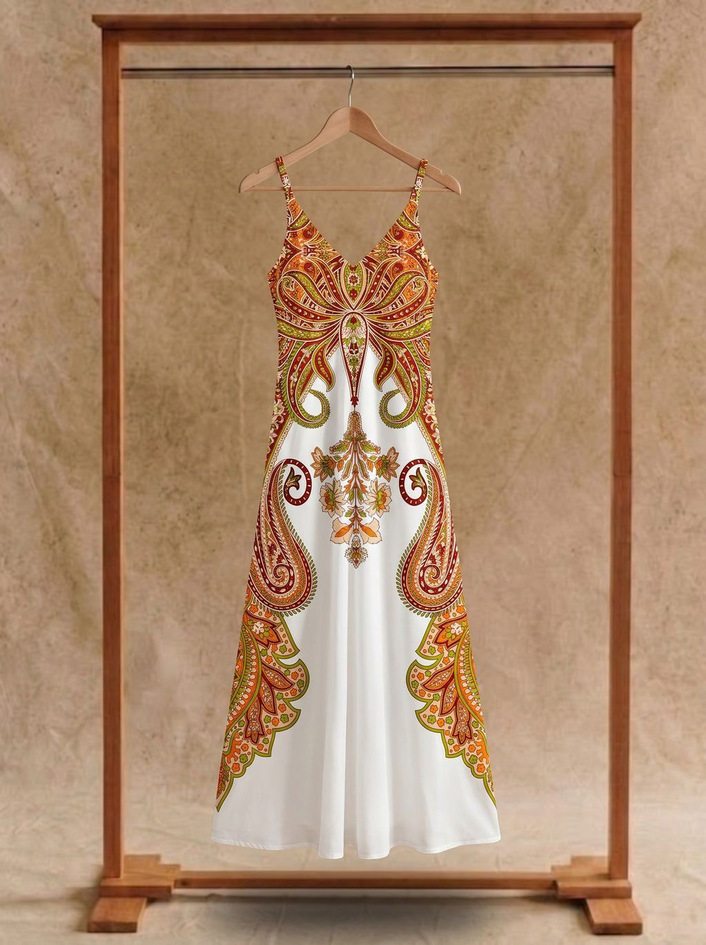 Vivienne Slip Maxi Dress in Folk Paisley
