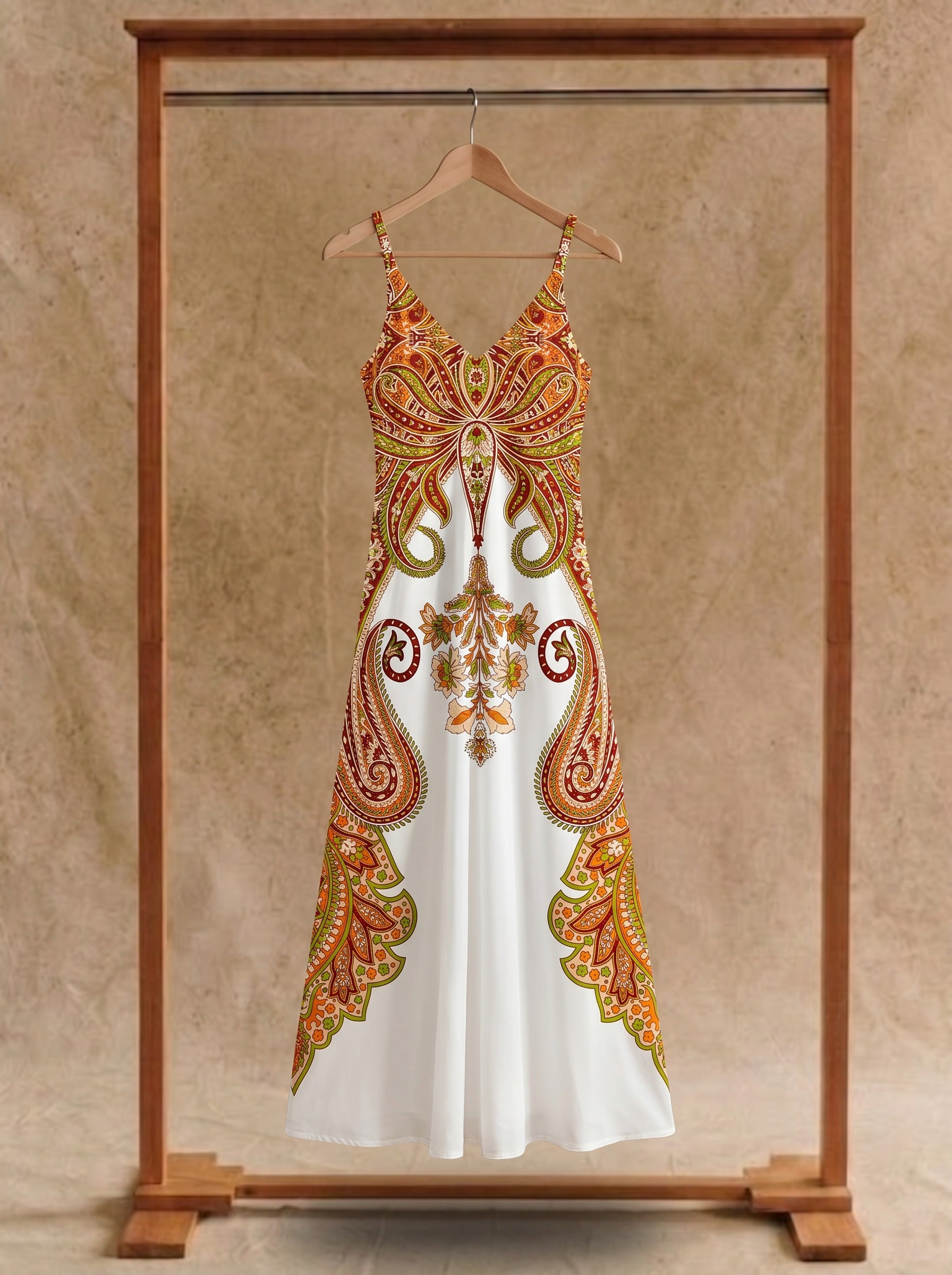 Vivienne Slip Maxi Dress in Folk Paisley