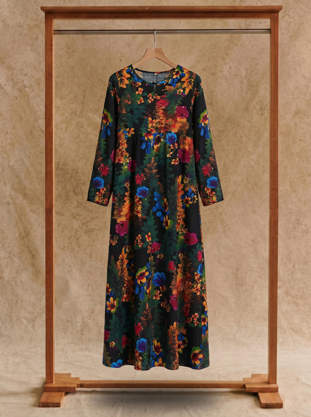 Sylvie Gathered Maxi Dress in Autumn Bouquet