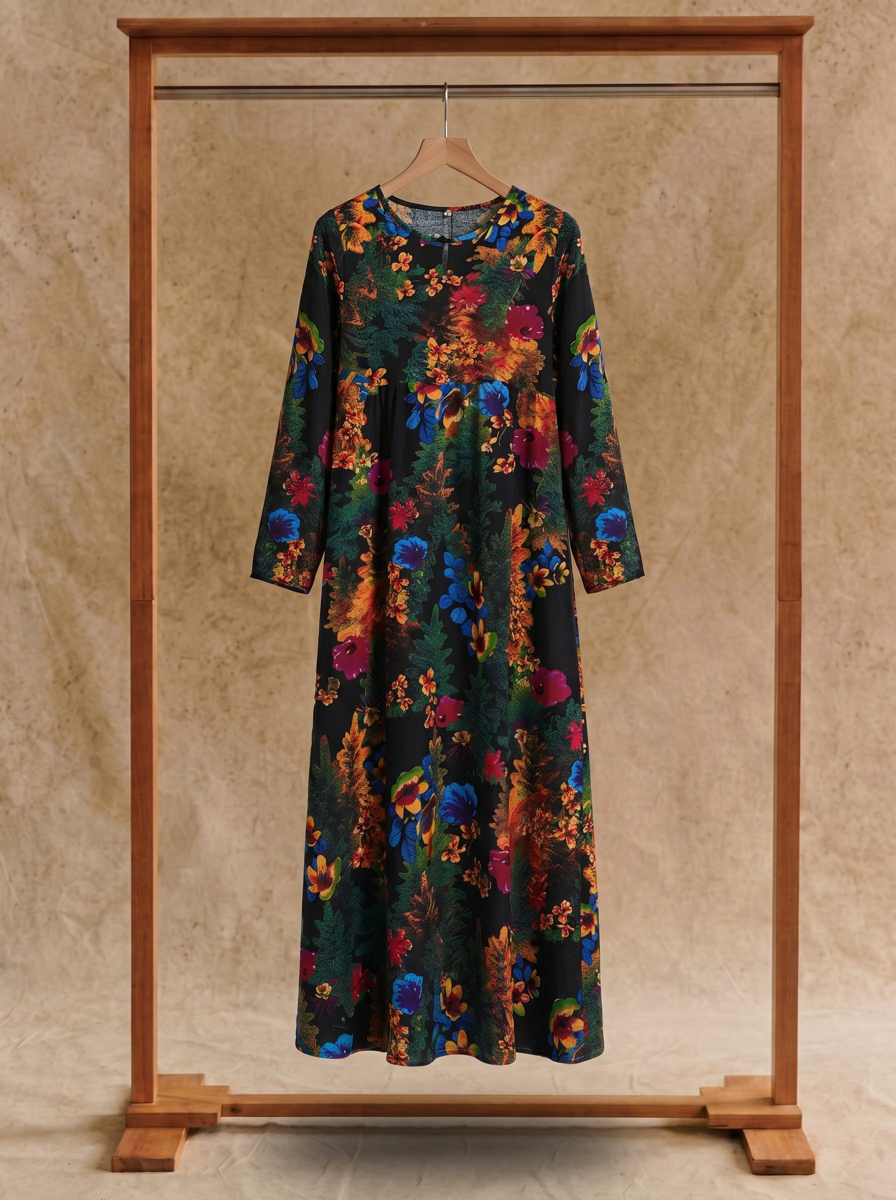 Sylvie Gathered Maxi Dress in Autumn Bouquet