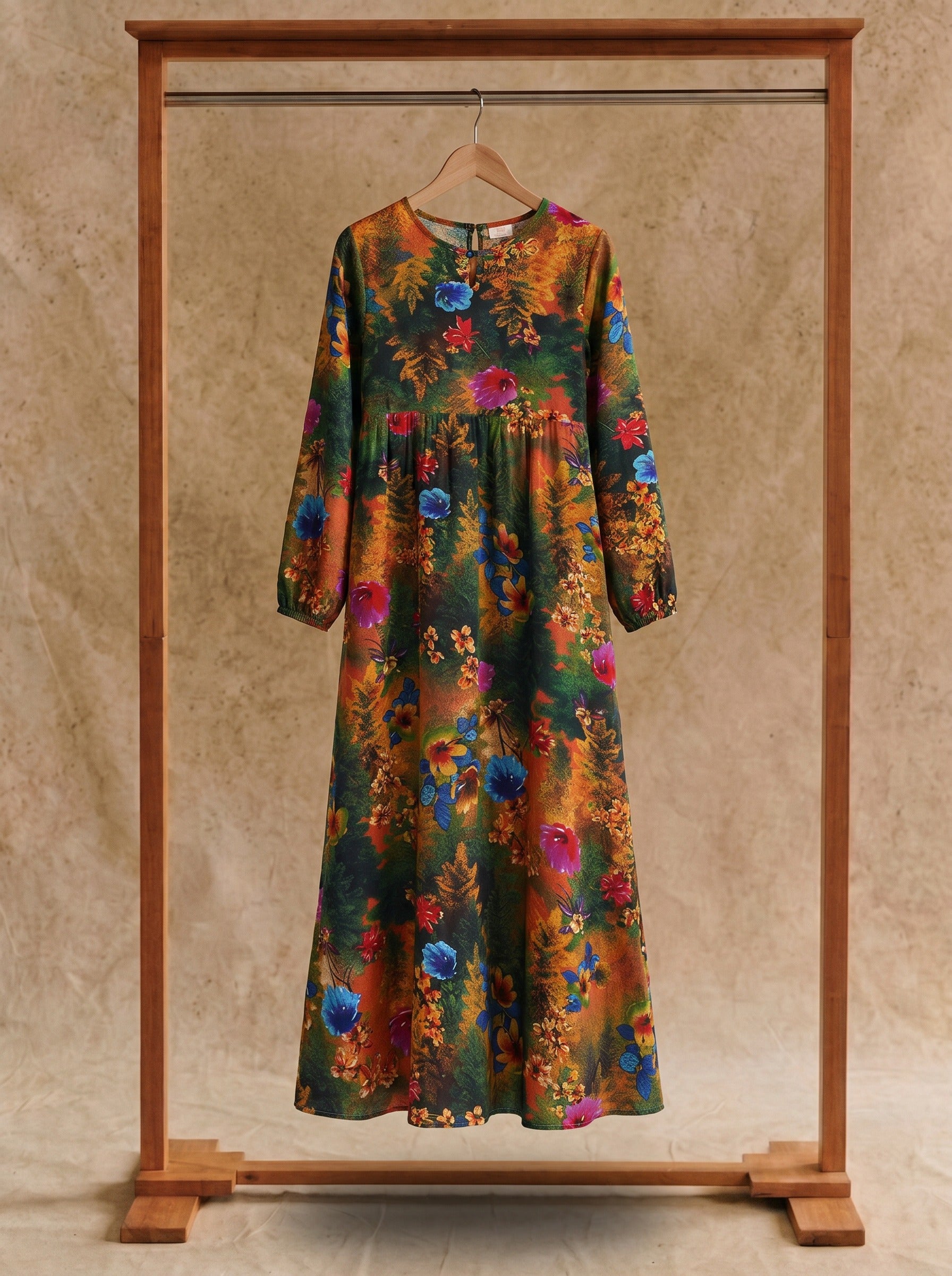 Sylvie Gathered Maxi Dress in Autumn Bouquet